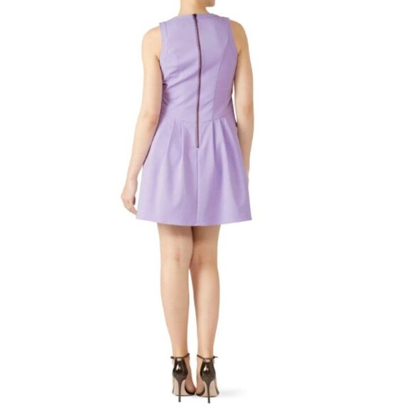 Nanette Lepore Lavender Purple Round Neck Mini Dress Size 14 Tea Time Wedding - Picture 2 of 14